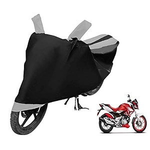 euro care bike cover compatible with cbz extreme heatproof mirror pocket dustproof belt amp buckle cbz extreme bike cover - 1 unit black-silver