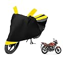 Euro Care Bike Cover Compatible with CBZ Extreme, Heatproof, Mirror Pocket, Dustproof, Belt &amp; Buckle, CBZ Extreme Bike Cover - 1 Unit, Black-Yellow