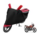 Euro Care Bike Cover Compatible with CBZ Extreme, Heatproof, Mirror Pocket, Dustproof, Belt &amp; Buckle, CBZ Extreme Bike Cover - 1 Unit, Black-Red