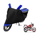 Euro Care Bike Cover Compatible with CBZ Extreme, Heatproof, Mirror Pocket, Dustproof, Belt &amp; Buckle, CBZ Extreme Bike Cover - 1 Unit, Black-Blue