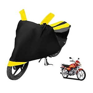 euro care bike cover compatible with cd deluxe heatproof mirror pocket dustproof belt amp buckle cd deluxe bike cover - 1 unit black-yellow