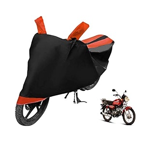 euro care bike cover compatible with cd dawn heatproof mirror pocket dustproof belt amp buckle cd dawn bike cover - 1 unit black-orange