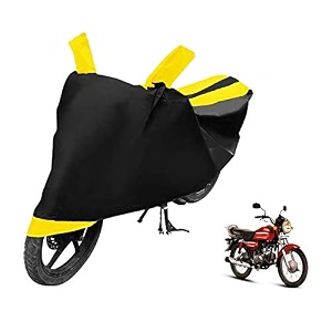 euro care bike cover compatible with cd dawn heatproof mirror pocket dustproof belt amp buckle cd dawn bike cover - 1 unit black-yellow