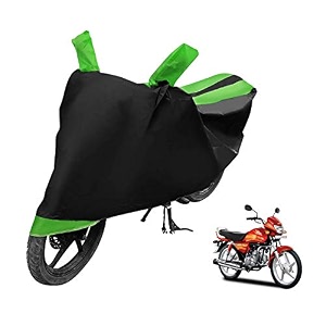euro care bike cover compatible with cd deluxe heatproof mirror pocket dustproof belt amp buckle cd deluxe bike cover - 1 unit black-green