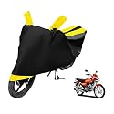 Euro Care Bike Cover Compatible with CD Deluxe, Heatproof, Mirror Pocket, Dustproof, Belt &amp; Buckle, CD Deluxe Bike Cover - 1 Unit, Black-Yellow