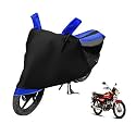 Euro Care Bike Cover Compatible with CD Dawn, Heatproof, Mirror Pocket, Dustproof, Belt &amp; Buckle, CD Dawn Bike Cover - 1 Unit, Black-Blue