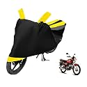 Euro Care Bike Cover Compatible with CD Dawn, Heatproof, Mirror Pocket, Dustproof, Belt &amp; Buckle, CD Dawn Bike Cover - 1 Unit, Black-Yellow