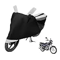 Euro Care Bike Cover Compatible with Bajaj CT 100, Heatproof, Mirror Pocket, Dustproof, Belt &amp; Buckle, CT 100 Bike Cover - 1 Unit, Black-White