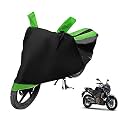 Euro Care Bike Cover Compatible with Dominar 400, Heatproof, Mirror Pocket, Dustproof, Belt &amp; Buckle, Dominar Bike Cover - 1 Unit, Black-Green