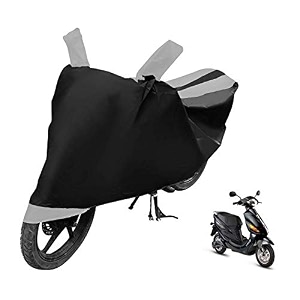 euro care scooty cover compatible with electric cruz heatproof mirror pocket dustproof belt amp buckle cruz scooty cover - 1 unit black-silver
