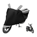 Euro Care Scooty Cover Compatible with Electric Cruz, Heatproof, Mirror Pocket, Dustproof, Belt &amp; Buckle, Cruz Scooty Cover - 1 Unit, Black-Silver