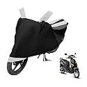 Euro Care Scooty Cover Compatible with Electric Cruz, Heatproof, Mirror Pocket, Dustproof, Belt &amp; Buckle, Cruz Scooty Cover - 1 Unit, Black-White