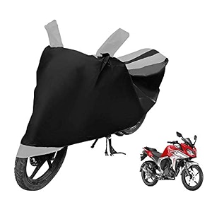 euro care bike cover compatible with fazer heatproof mirror pocket dustproof belt amp buckle fazer bike cover - 1 unit black-silver