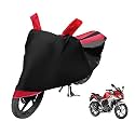 Euro Care Bike Cover Compatible with Fazer, Heatproof, Mirror Pocket, Dustproof, Belt &amp; Buckle, Fazer Bike Cover - 1 Unit, Black-Red