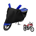 Euro Care Bike Cover Compatible with Fazer, Heatproof, Mirror Pocket, Dustproof, Belt &amp; Buckle, Fazer Bike Cover - 1 Unit, Black-Blue