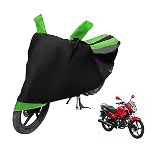 euro care bike cover compatible with glamour heatproof mirror pocket dustproof belt amp buckle glamour bike cover - 1 unit black-green