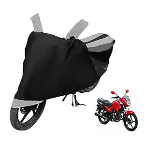 euro care bike cover compatible with glamour heatproof mirror pocket dustproof belt amp buckle glamour bike cover - 1 unit black-silver