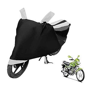 euro care bike cover compatible with hf dawn heatproof mirror pocket dustproof belt amp buckle hf dawn bike cover - 1 unit black-white