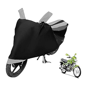 euro care bike cover compatible with hf dawn heatproof mirror pocket dustproof belt amp buckle hf dawn bike cover - 1 unit black-silver