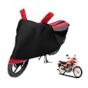 Euro Care Bike Cover Compatible with HF Dawn, Heatproof, Mirror Pocket, Dustproof, Belt &amp; Buckle, HF Dawn Bike Cover - 1 Unit, Black-Red
