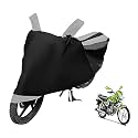 Euro Care Bike Cover Compatible with HF Dawn, Heatproof, Mirror Pocket, Dustproof, Belt &amp; Buckle, HF Dawn Bike Cover - 1 Unit, Black-Silver