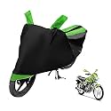 Euro Care Bike Cover Compatible with HF Dawn, Heatproof, Mirror Pocket, Dustproof, Belt &amp; Buckle, HF Dawn Bike Cover - 1 Unit, Black-Green