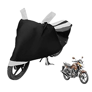 euro care bike cover compatible with hunk heatproof mirror pocket dustproof belt amp buckle hunk bike cover - 1 unit black-white