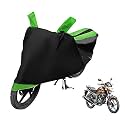 Euro Care Bike Cover Compatible with Hunk, Heatproof, Mirror Pocket, Dustproof, Belt &amp; Buckle, Hunk Bike Cover - 1 Unit, Black-Green