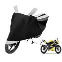 Euro Care Bike Cover Compatible with Ninja 250, Heatproof, Mirror Pocket, Dustproof, Belt &amp; Buckle, Ninja 250 Bike Cover - 1 Unit, Black-White