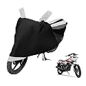 Euro Care Bike Cover Compatible with Phoenix 125 with Mirror Pocket,Dustproof, Windproof, Belt Buckle, Phoenix 125 Bike Cover- Black-White - 1 Unit
