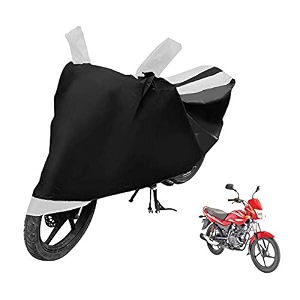 euro care bike cover compatible with platina 100 heatproof mirror pocket dustproof belt amp buckle platina bike cover - 1 unit black-white