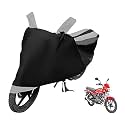 Euro Care Bike Cover Compatible with Platina 100, Heatproof, Mirror Pocket, Dustproof, Belt &amp; Buckle, Platina Bike Cover - 1 Unit, Black-Silver