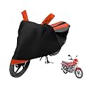 Euro Care Bike Cover Compatible with Platina 100, Heatproof, Mirror Pocket, Dustproof, Belt &amp; Buckle, Platina Bike Cover - 1 Unit, Black-Orange