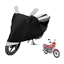 Euro Care Bike Cover Compatible with Platina 100, Heatproof, Mirror Pocket, Dustproof, Belt &amp; Buckle, Platina Bike Cover - 1 Unit, Black-White