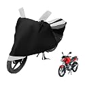 Euro Care Bike Cover Compatible with Pulsar 135, Heatproof, Mirror Pocket, Dustproof, Belt &amp; Buckle, Pulsar Bike Cover - 1 Unit, Black-White