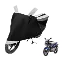 Euro Care Bike Cover Compatible with Pulsar 220F, Heatproof, Mirror Pocket, Dustproof, Belt &amp; Buckle, Pulsar Bike Cover - 1 Unit, Black-White