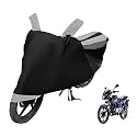 Euro Care Bike Cover Compatible with Pulsar 150, Heatproof, Mirror Pocket, Dustproof, Belt &amp; Buckle, Pulsar Bike Cover - 1 Unit, Black-Silver