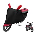 Euro Care Bike Cover Compatible with Pulsar 180, Heatproof, Mirror Pocket, Dustproof, Belt &amp; Buckle, Pulsar Bike Cover - 1 Unit, Black-Red