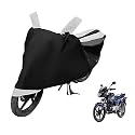Euro Care Bike Cover Compatible with Pulsar 150, Heatproof, Mirror Pocket, Dustproof, Belt &amp; Buckle, Pulsar Bike Cover - 1 Unit, Black-White