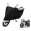 Euro Care Bike Cover Compatible with R1, Heatproof, Mirror Pocket, Dustproof, Belt &amp; Buckle, R1 Bike Cover - 1 Unit, Black-White