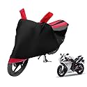 Euro Care Bike Cover Compatible with R1, Heatproof, Mirror Pocket, Dustproof, Belt &amp; Buckle, R1 Bike Cover - 1 Unit, Black-Red