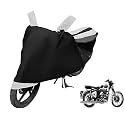 Euro Care Bike Cover Compatible with RE Classic 350, Heatproof, Mirror Pocket, Dustproof, Belt &amp; Buckle, Classic 350 Bike Cover - 1 Unit, Black-White