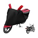 Euro Care Bike Cover Compatible with RE Bullet 500, Heatproof, Mirror Pocket, Dustproof, Belt &amp; Buckle, Bullet 500 Bike Cover - 1 Unit, Black-Red