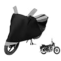 Euro Care Bike Cover Compatible with RE Bullet 350, Heatproof, Mirror Pocket, Dustproof, Belt &amp; Buckle, Bullet 350 Bike Cover - 1 Unit, Black-Silver