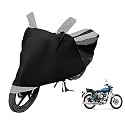 Euro Care Bike Cover Compatible with RE Electra, Heatproof, Mirror Pocket, Dustproof, Belt &amp; Buckle, Electra Bike Cover - 1 Unit, Black-Silver