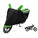 Euro Care Bike Cover Compatible with RE Battle Green, Heatproof, Mirror Pocket, Dustproof, Belt &amp; Buckle, Battle Green Bike Cover - 1 Unit, Black-Green