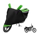Euro Care Bike Cover Compatible with RE Bullet 350, Heatproof, Mirror Pocket, Dustproof, Belt &amp; Buckle, Bullet 350 Bike Cover - 1 Unit, Black-Green