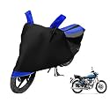 Euro Care Bike Cover Compatible with RE Electra, Heatproof, Mirror Pocket, Dustproof, Belt &amp; Buckle, Electra Bike Cover - 1 Unit, Black-Blue