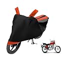 Euro Care Bike Cover Compatible with RE Electra, Heatproof, Mirror Pocket, Dustproof, Belt &amp; Buckle, Electra Bike Cover - 1 Unit, Black-Orange