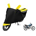 Euro Care Bike Cover Compatible with RE Electra, Heatproof, Mirror Pocket, Dustproof, Belt &amp; Buckle, Electra Bike Cover - 1 Unit, Black-Yellow
